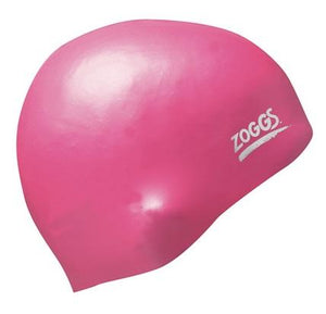 Zoggs Easy-Fit Silicone Swimming Cap Pink (Long Hair)