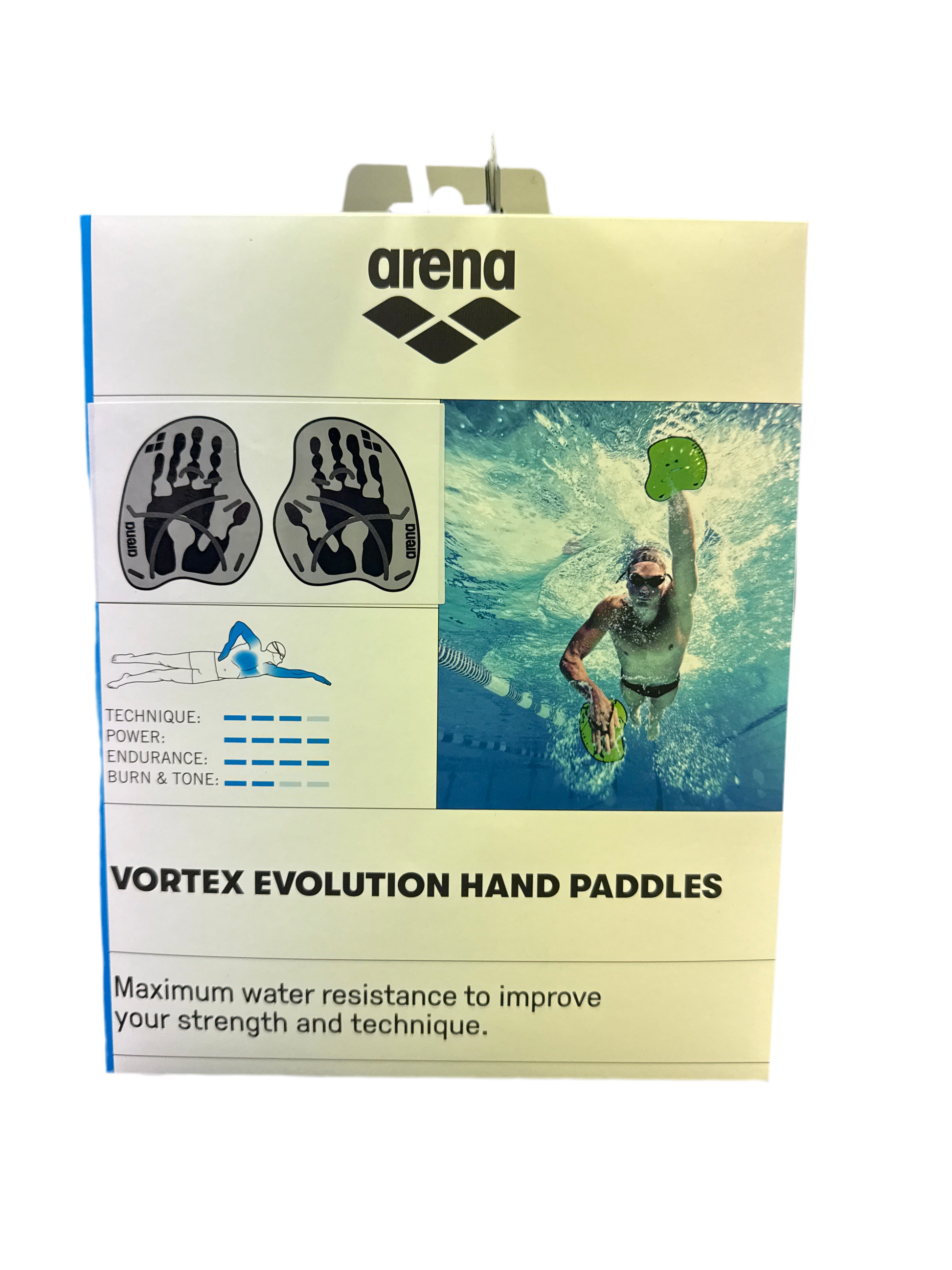 Arena Vortex Packy Hand Paddles Swimming Pool
