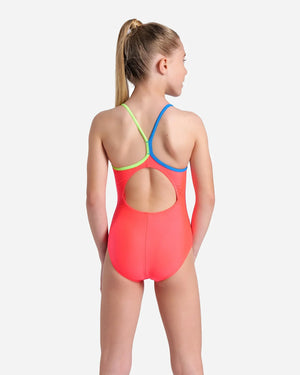 Arena Girl's Swimsuit Light Drop Solid Fluo Red (4-15rokov)