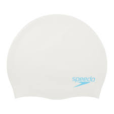 Speedo Junior Plain Moulded Silicone Cap White