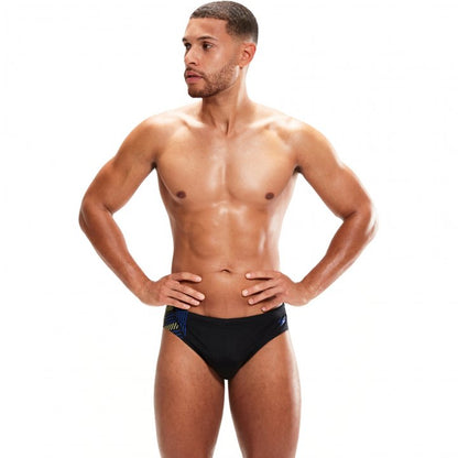 Speedo Tech Panel 7cm Swim Briefs - black/chroma blue/spritz